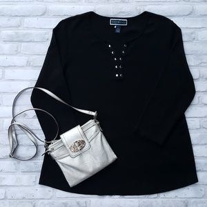 Karen Scott Embellished T-Shirt (Size XL)